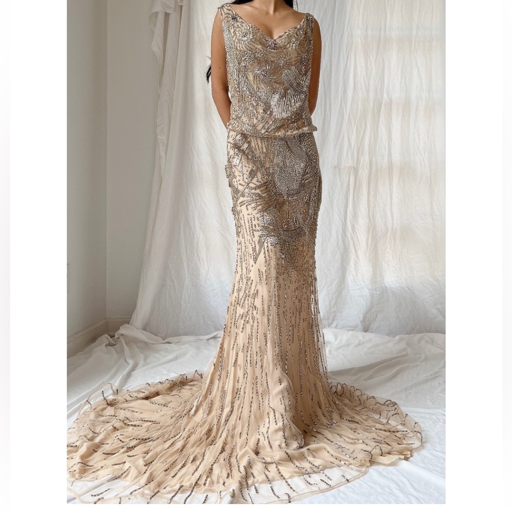 Vintage Naeem Khan Silk Beaded Gown